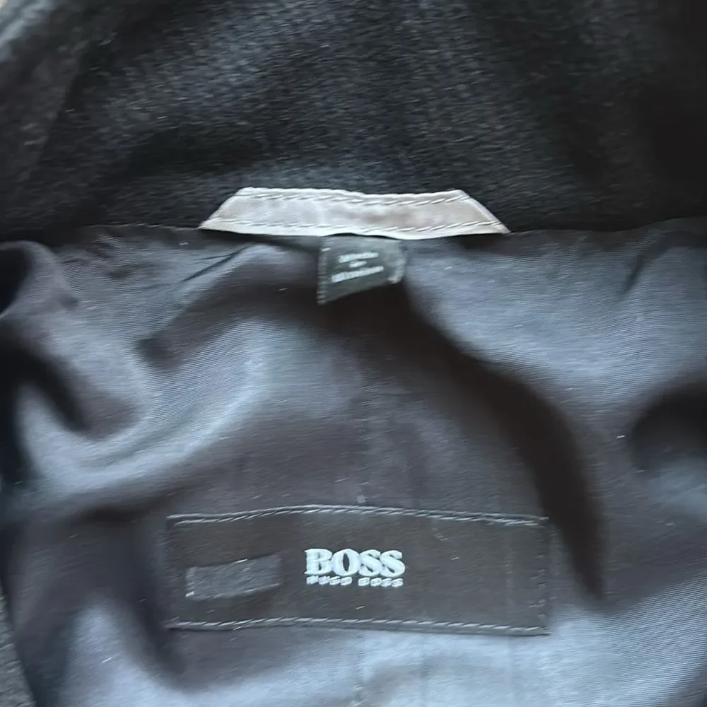 Hugo Boss Men’s The Syntrax3 Black Wool Overcoat Top Coat 42 R Medium/Large
